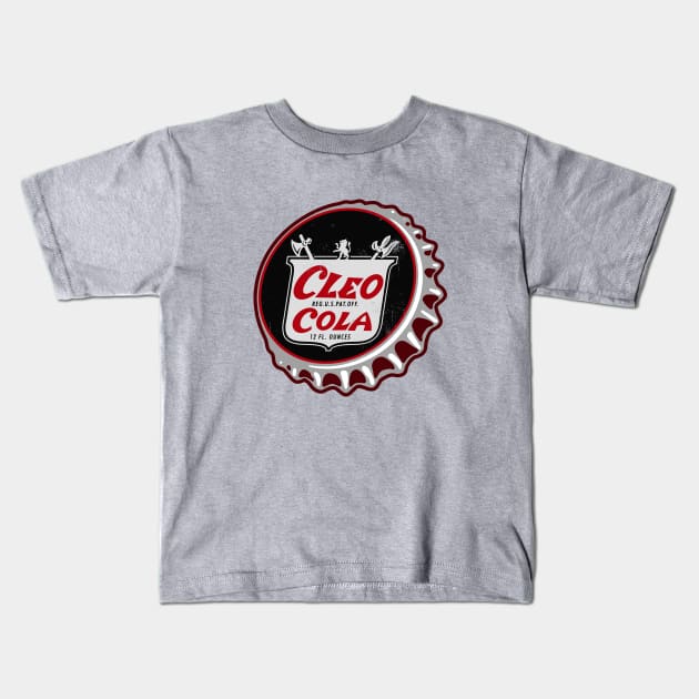 Vintage Cleo Cola Bottlecap Kids T-Shirt by StudioPM71